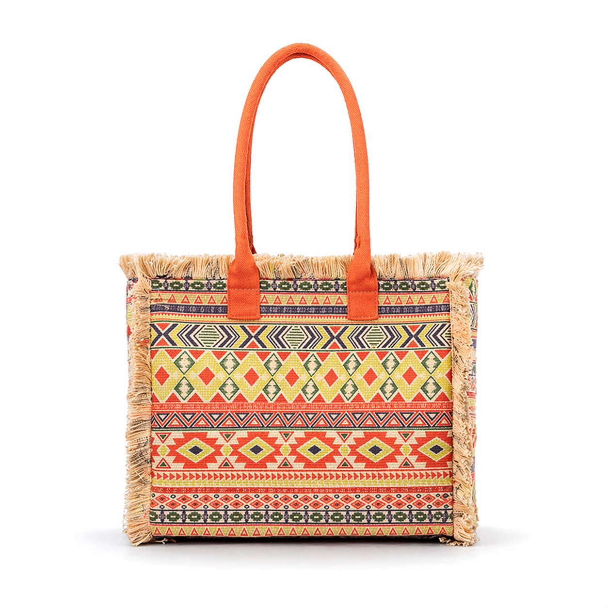 Boho Vintage Tassel Tote Bag Large Canvas Beach Travel Shoulder Bag