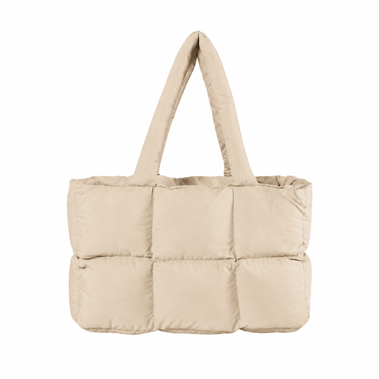Quilted Puffer Tote Bag Large Capacity Padded Work Shoulder Bag