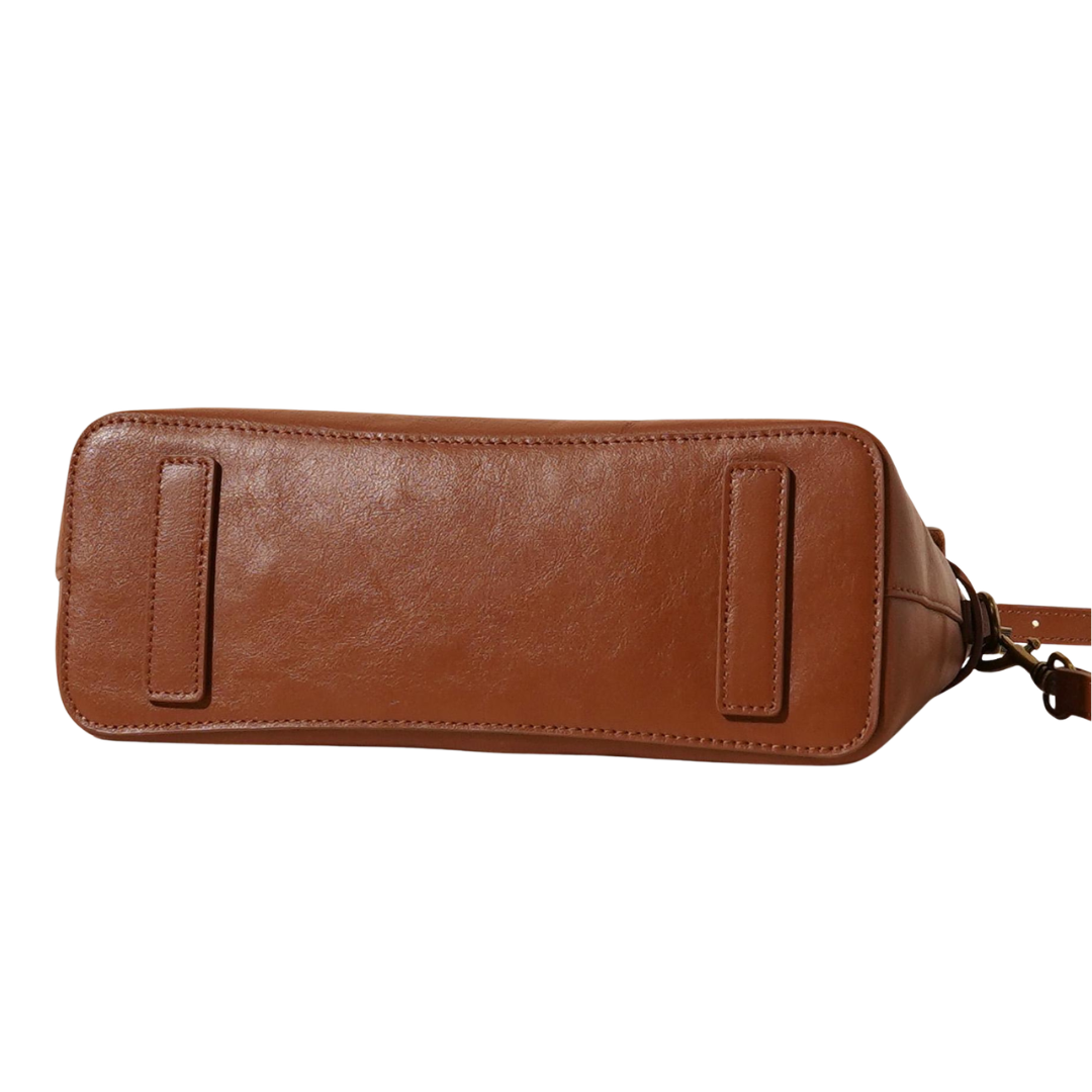 Genuine Leather Crossbody Envelope Bag Solid Color Commuter Satchel