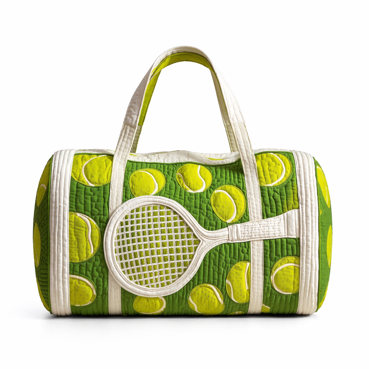 Quilted Tennis Duffle Bag Sports Gym Weekender Travel Tote