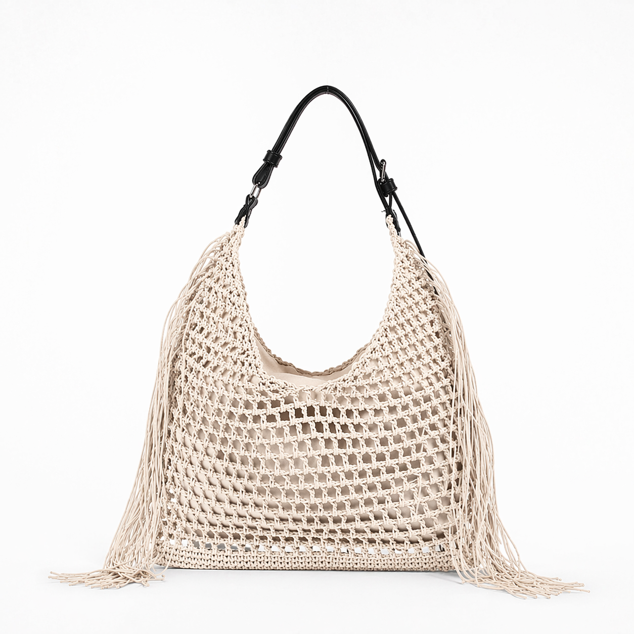 Fringe Straw Woven Bag Large Summer Beach Hollow Out Boho Shoulder Bag