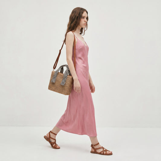 Straw Woven Tote Bag Large Summer Beach Square Crossbody Shoulder Bag