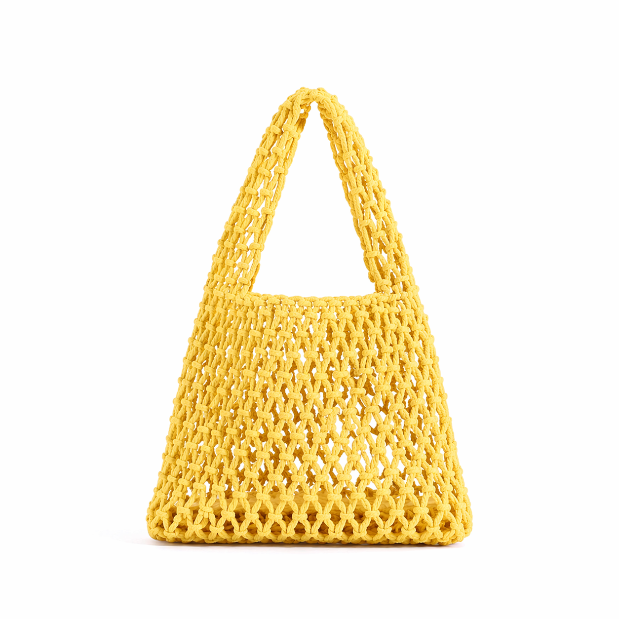 Straw Woven Bucket Bag Summer Crochet Mesh Candy Color Tote