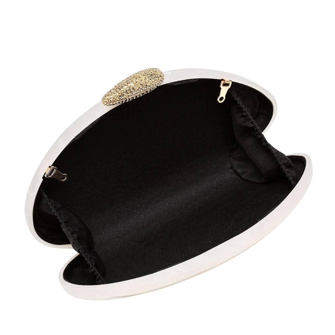 Acrylic Clutch Bag Irregular Shell Evening Purse Elegant Wedding Crossbody