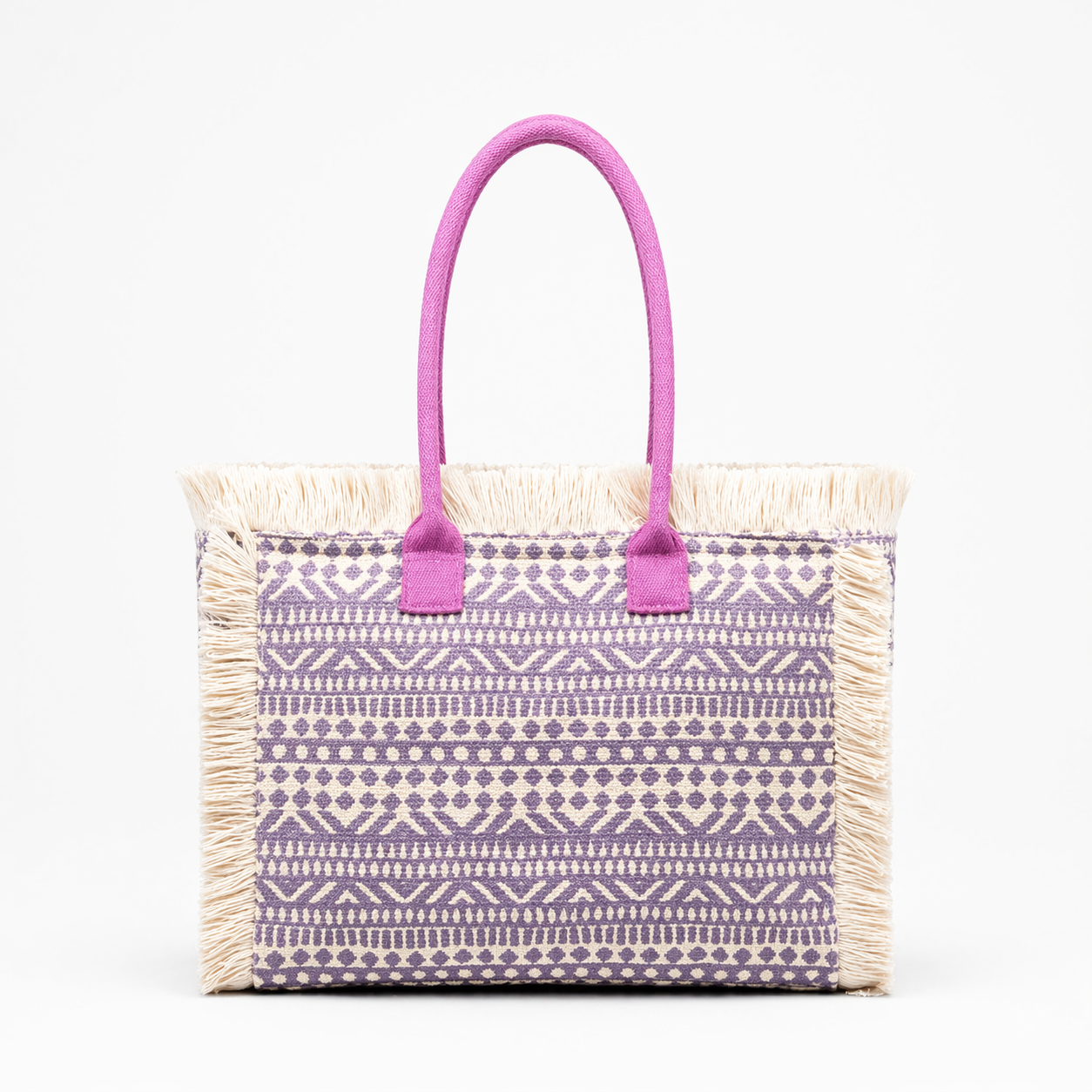 Boho Vintage Tassel Tote Bag Large Canvas Beach Travel Shoulder Bag