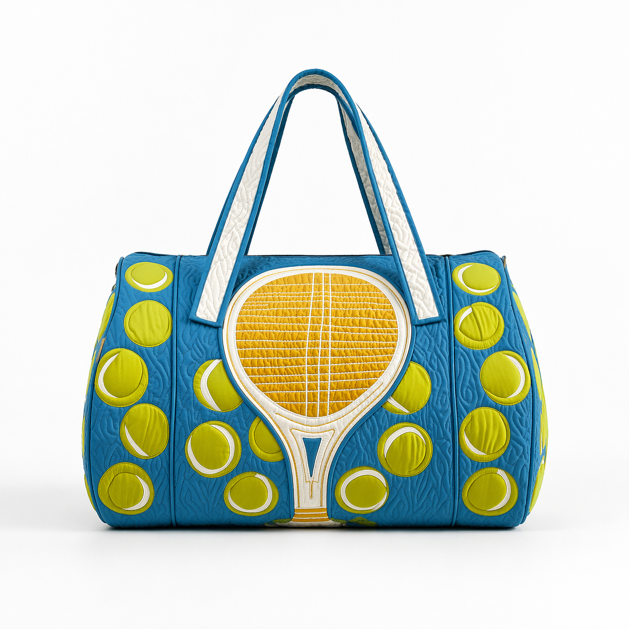 Quilted Tennis Duffle Bag Sports Gym Weekender Travel Tote