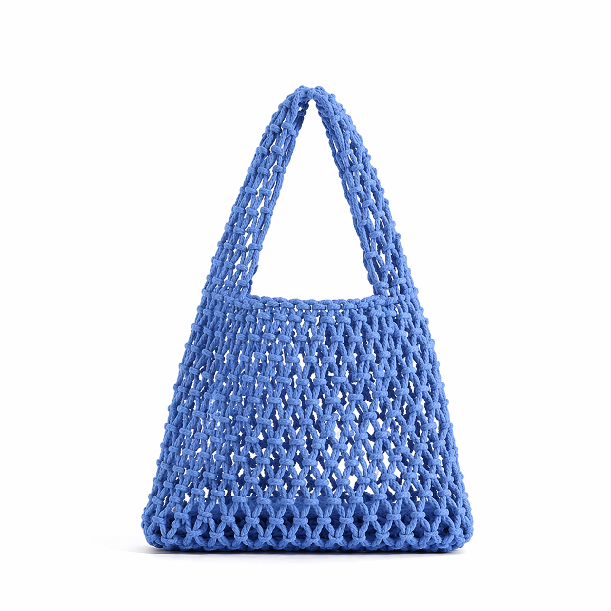Straw Woven Bucket Bag Summer Crochet Mesh Candy Color Tote