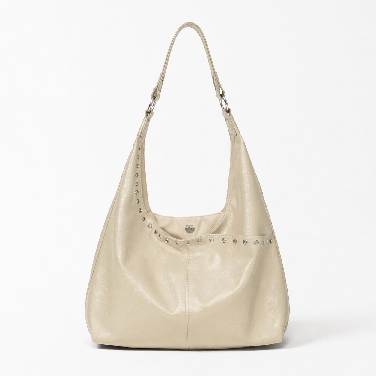 PU Leather Slouchy Tote Bag Large Hobo Elegant Commuter Shoulder Bag