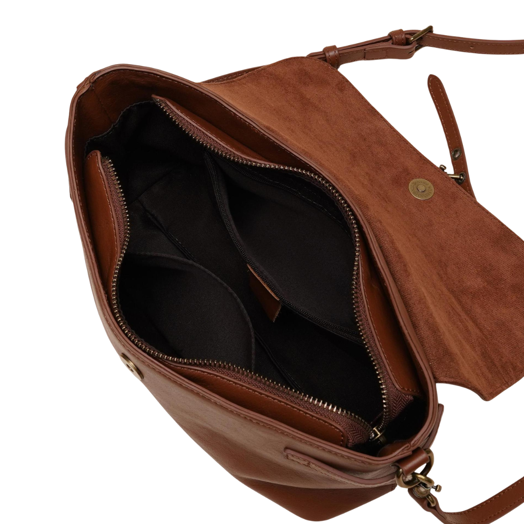 Genuine Leather Crossbody Envelope Bag Solid Color Commuter Satchel