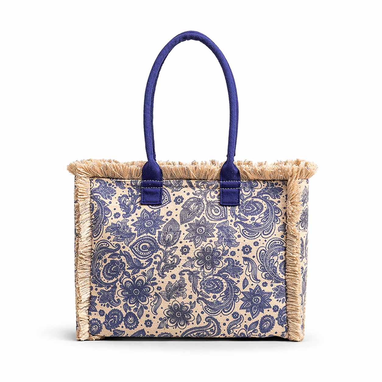 Boho Vintage Tassel Tote Bag Large Canvas Beach Travel Shoulder Bag
