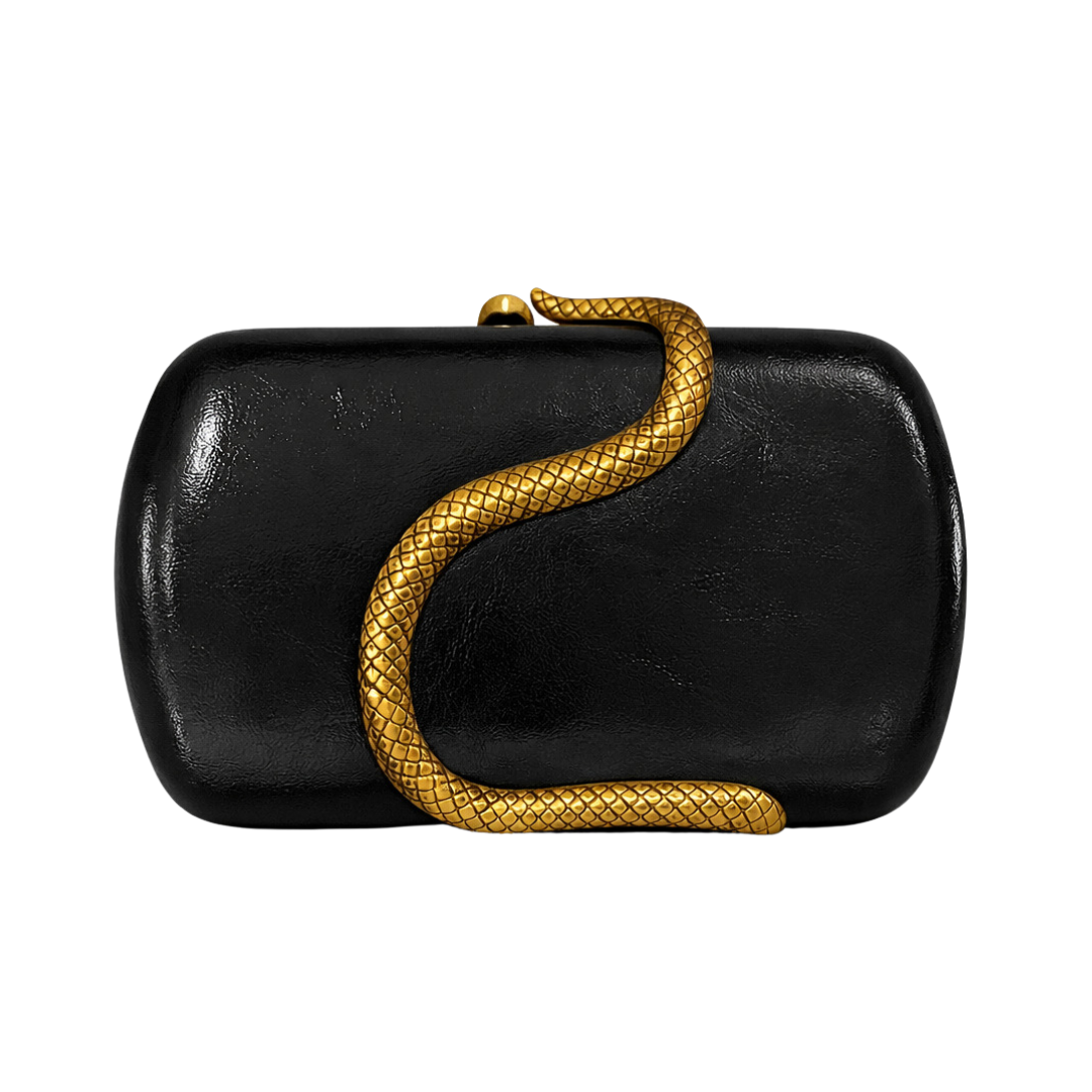 Snake Pattern Clutch PU Leather Evening Purse Crossbody Shoulder Bag