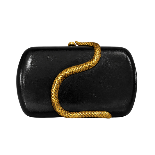 Snake Pattern Clutch PU Leather Evening Purse Crossbody Shoulder Bag