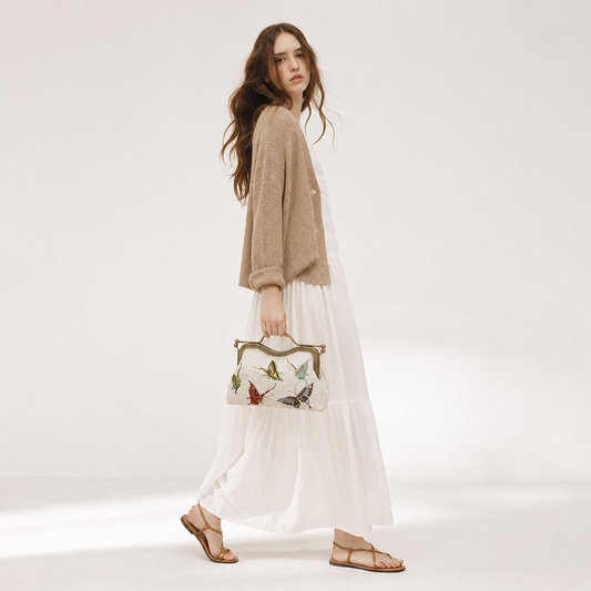 Butterfly Embroidered Crossbody Bag Cheongsam Evening Shell Purse