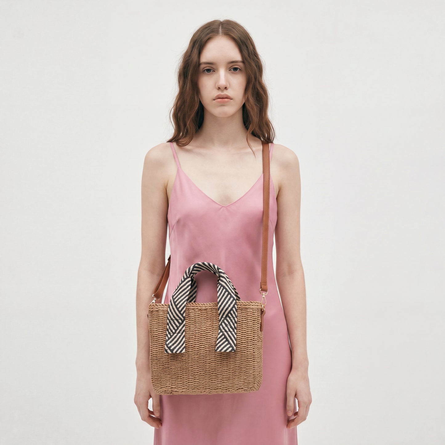 Straw Woven Tote Bag Large Summer Beach Square Crossbody Shoulder Bag