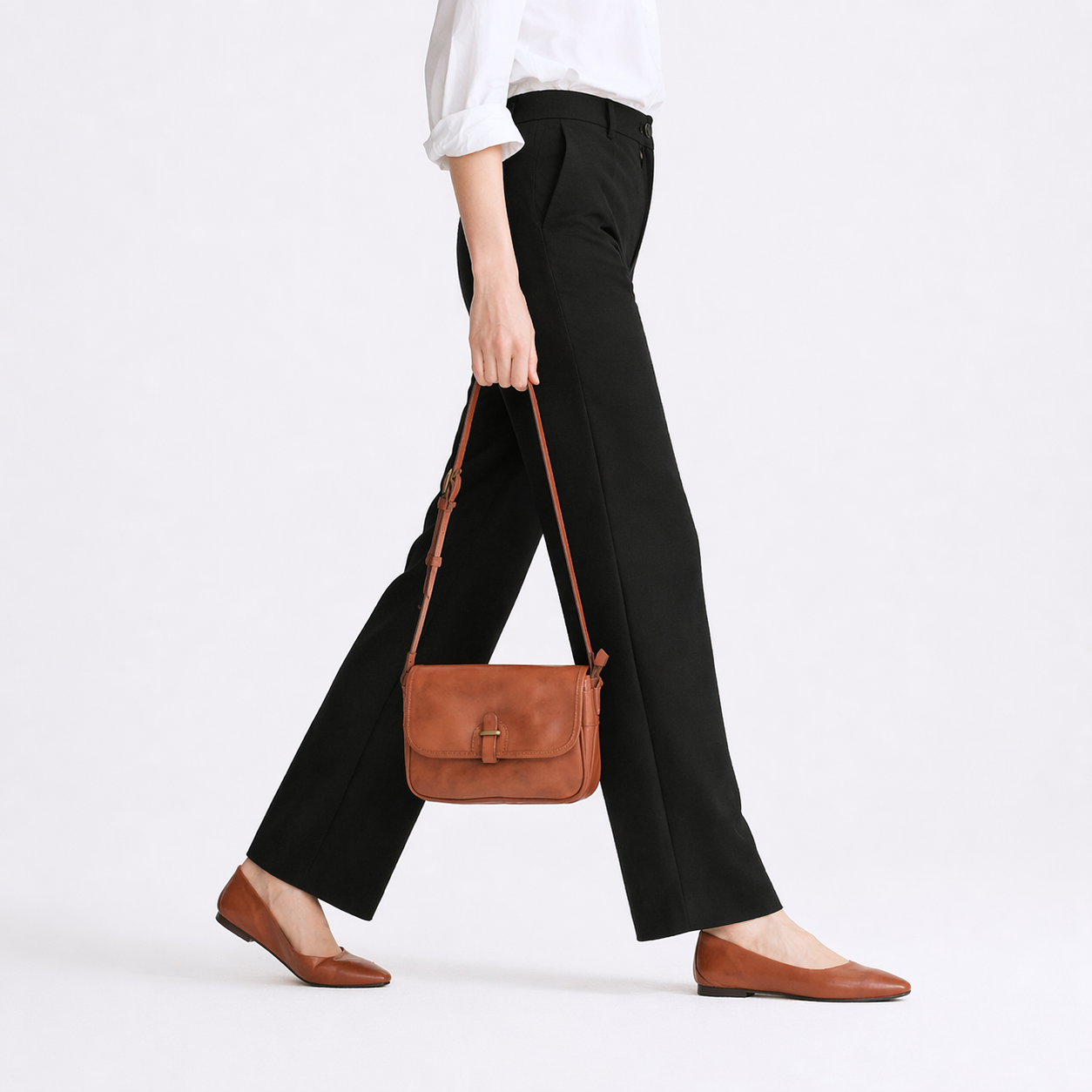 Vintage Leather Messenger Bag Top-Grain Crossbody Shoulder Satchel