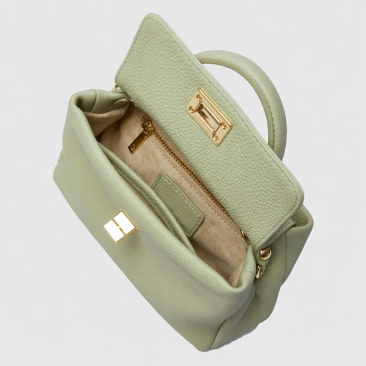 Togo Leather Mini Top-Handle Purse Vintage Crossbody Shoulder Satchel