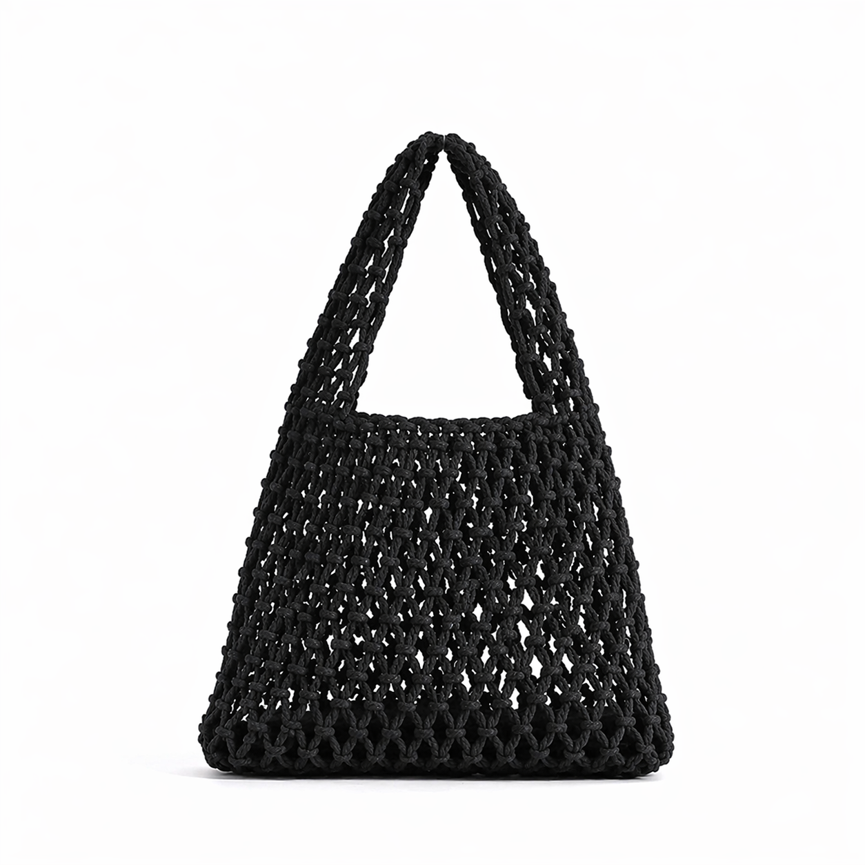 Straw Woven Bucket Bag Summer Crochet Mesh Candy Color Tote