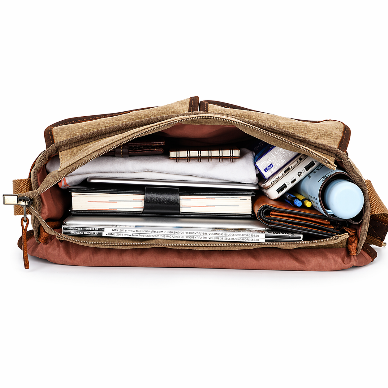 Waxed Canvas Camera Messenger Bag Leather Vintage DSLR Shoulder Case