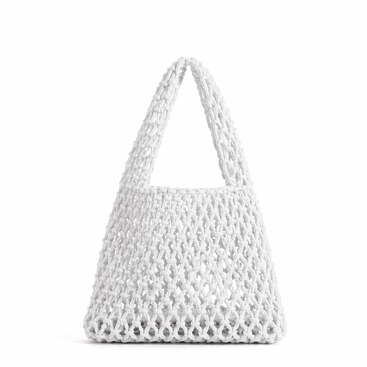 Straw Woven Bucket Bag Summer Crochet Mesh Candy Color Tote