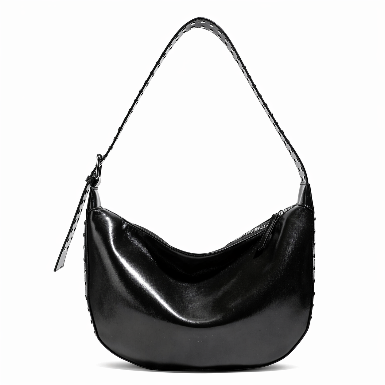 Vintage Studded Dumpling Hobo Bag Large Capacity Casual Shoulder Tote