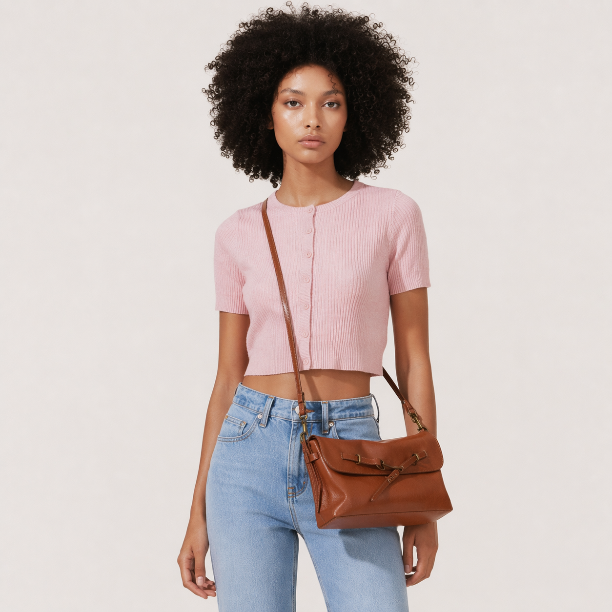 Genuine Leather Crossbody Envelope Bag Solid Color Commuter Satchel