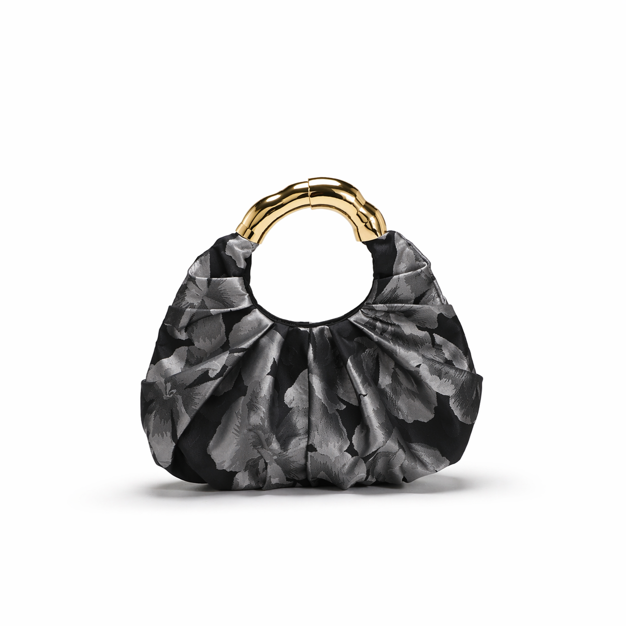 Asymmetric Hardware Ruched Cloud Clutch Minimalist Pleated PU Tote Bag
