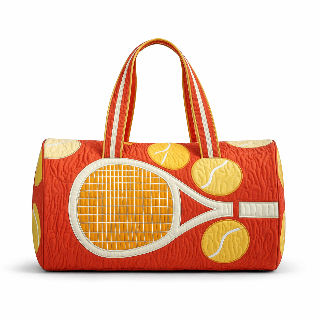Quilted Tennis Duffle Bag Sports Gym Weekender Travel Tote