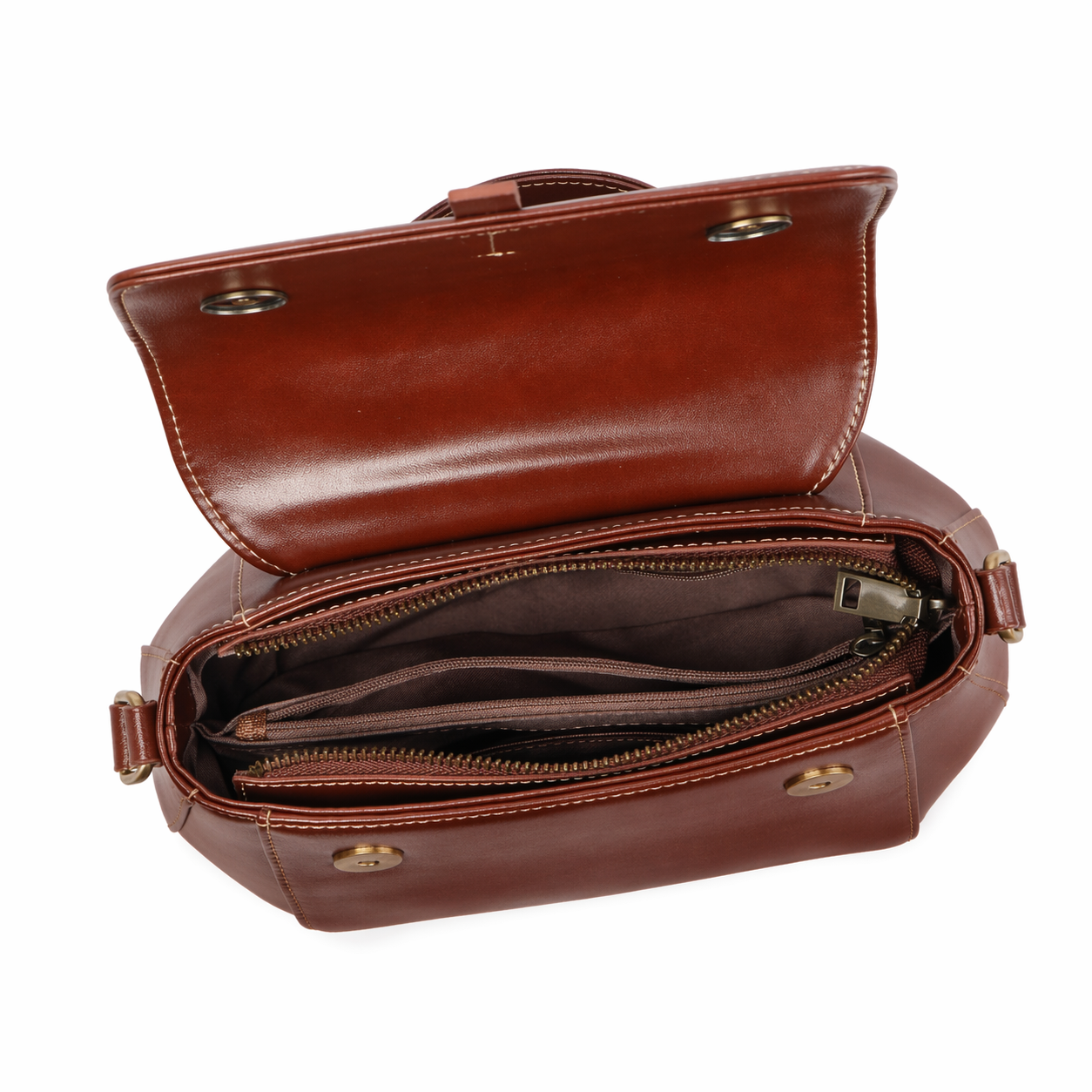Genuine Leather Shell Crossbody Bag Chic Cowhide Top Handle Purse