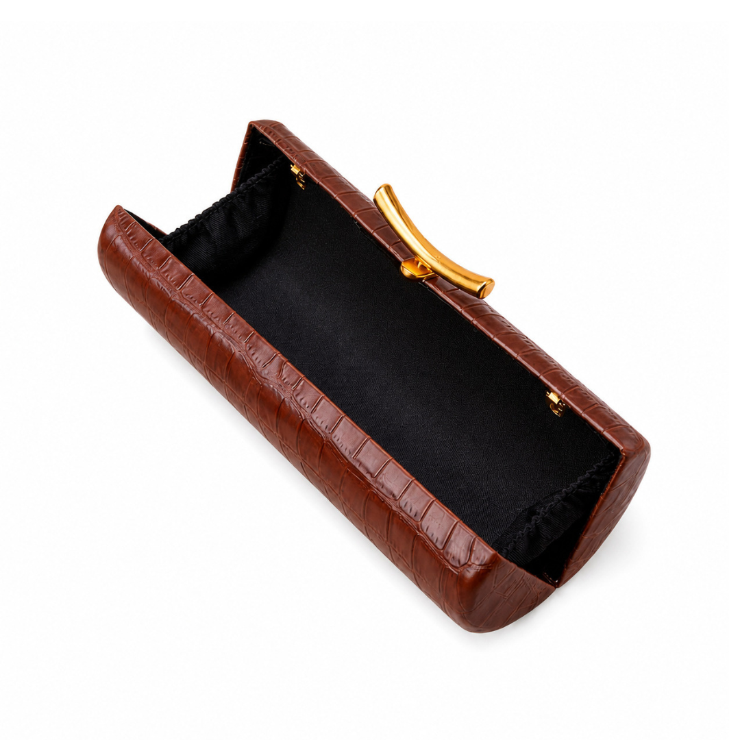 Crocodile Baguette Bag PU Leather Evening Clutch Crossbody Shoulder Bag