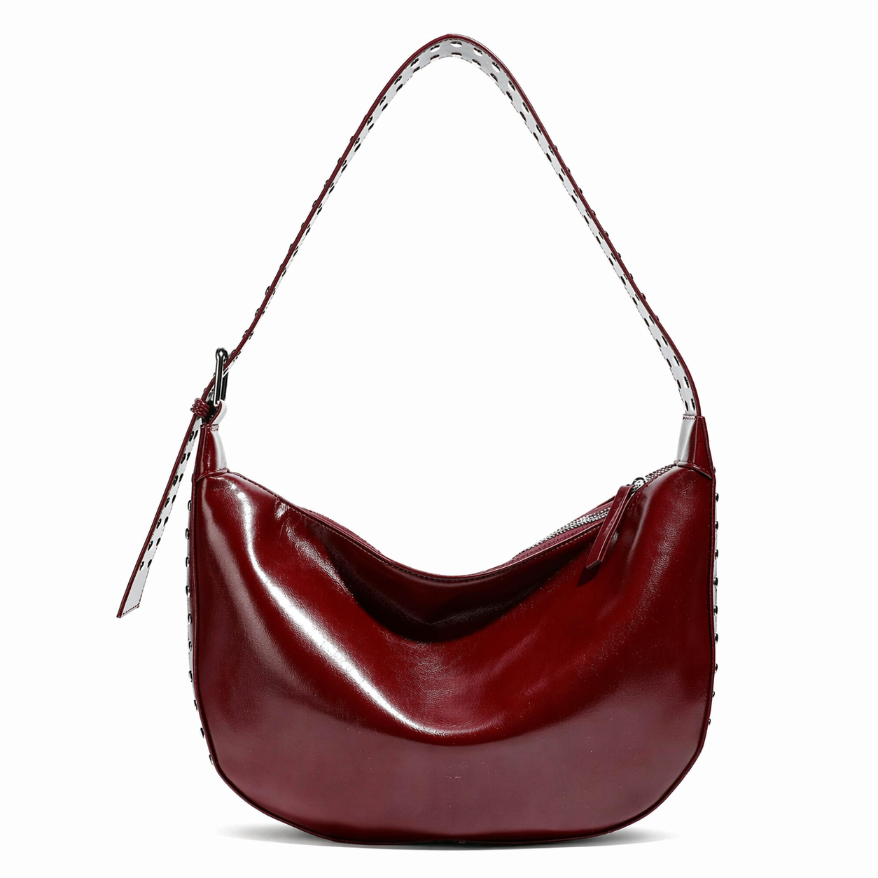 Vintage Studded Dumpling Hobo Bag Large Capacity Casual Shoulder Tote