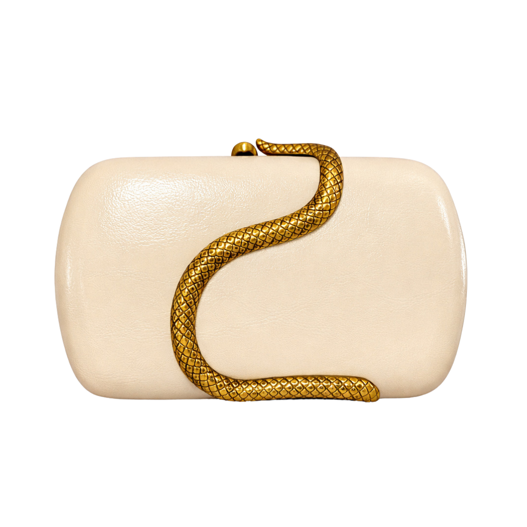Snake Pattern Clutch PU Leather Evening Purse Crossbody Shoulder Bag