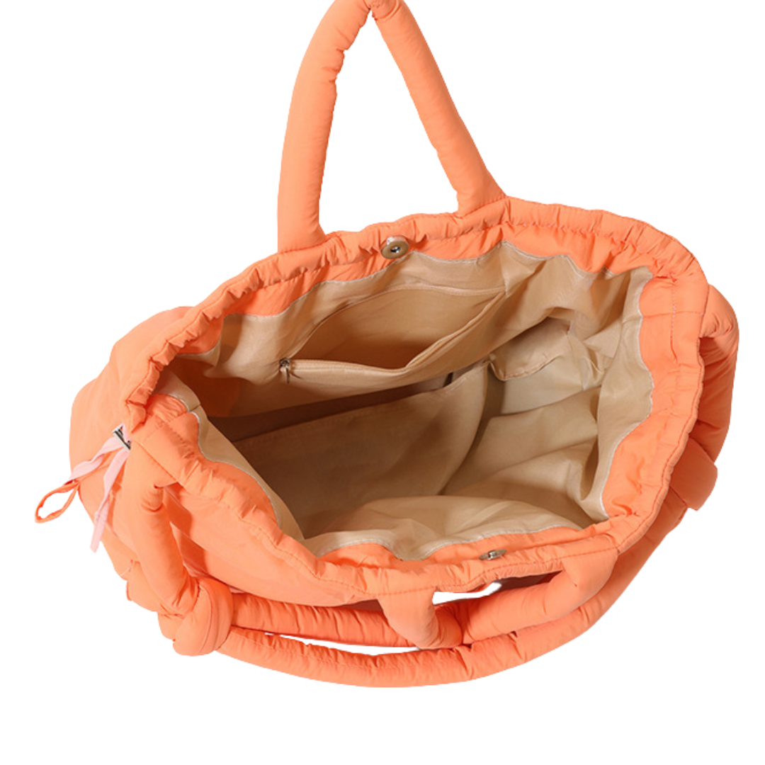 Puffer Convertible Tote Backpack Nylon Large Capacity Travel Bag