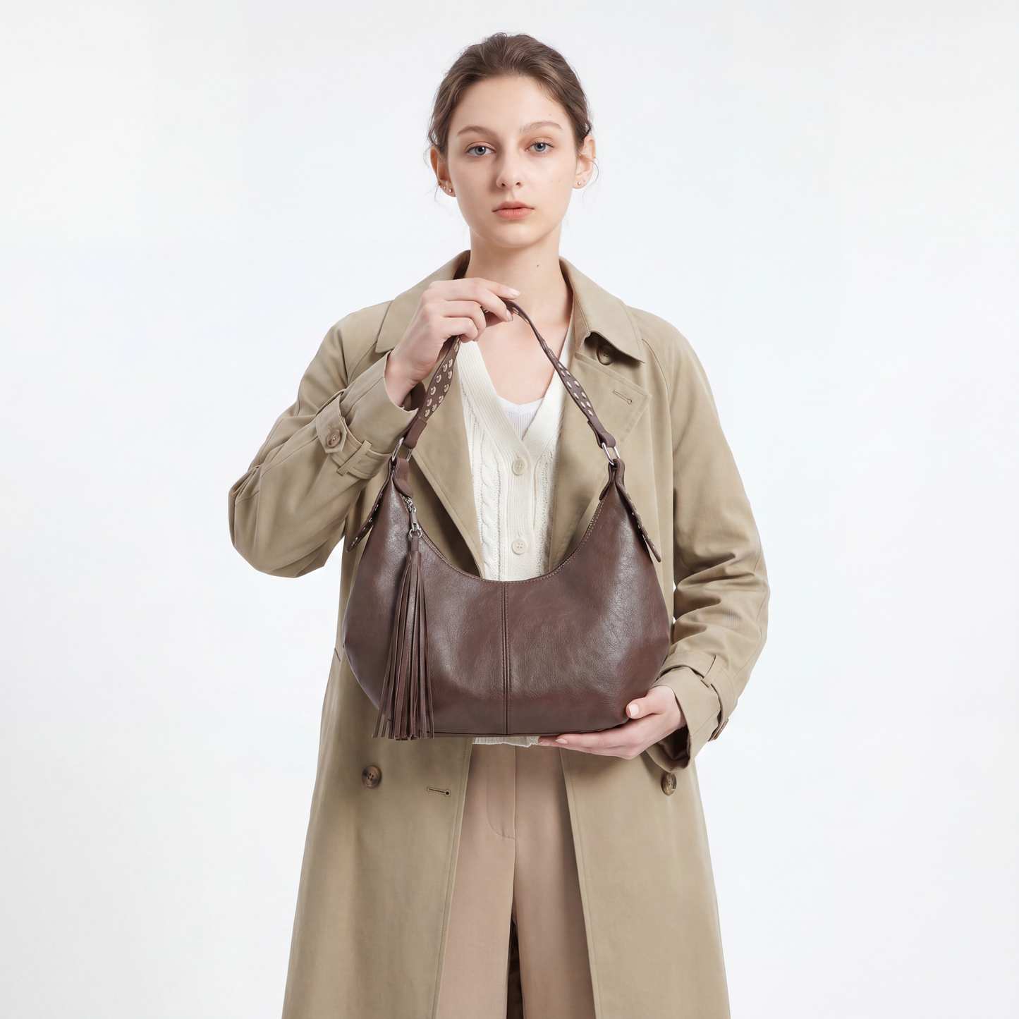 Vintage Tassel Crescent Underarm Bag Retro Crossbody Hobo Shoulder Bag