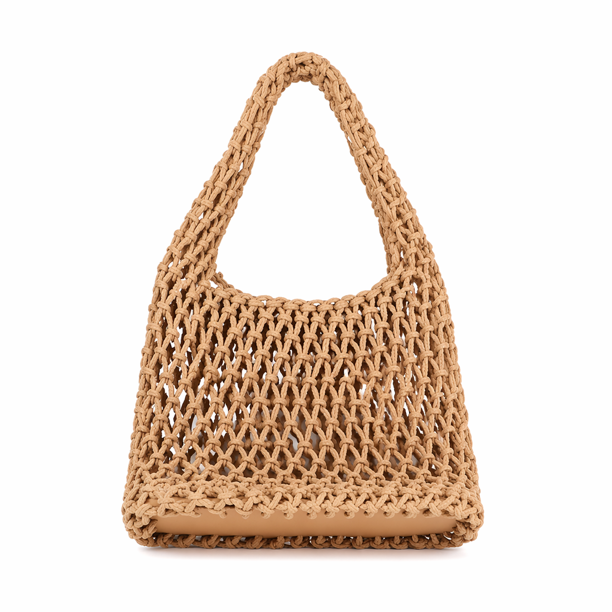 Straw Woven Bucket Bag Summer Crochet Mesh Candy Color Tote