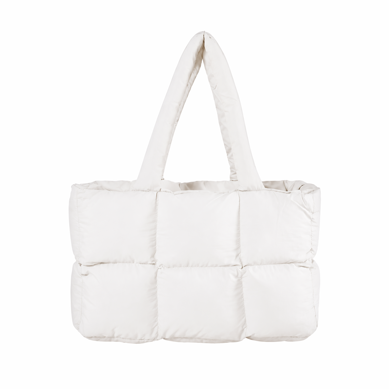 Quilted Puffer Tote Bag Large Capacity Padded Work Shoulder Bag