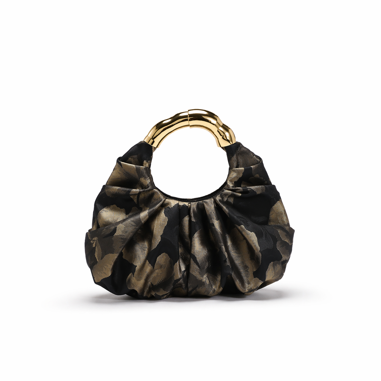Asymmetric Hardware Ruched Cloud Clutch Minimalist Pleated PU Tote Bag