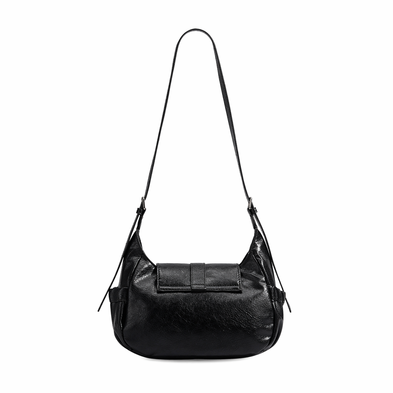 Soft PU Leather Saddle Bag Chic Hobo Crossbody Commuter Shoulder Bag