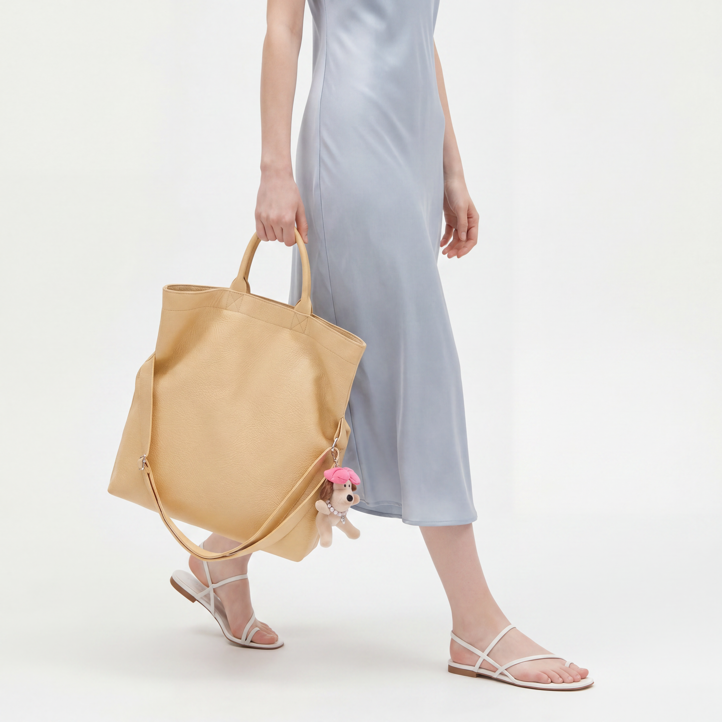 PU Leather Slouchy Tote Large Capacity Crossbody Foldable Hobo Bag