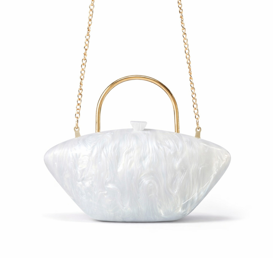 Acrylic Evening Clutch Bag Embossed Wedding Party Crossbody Purse