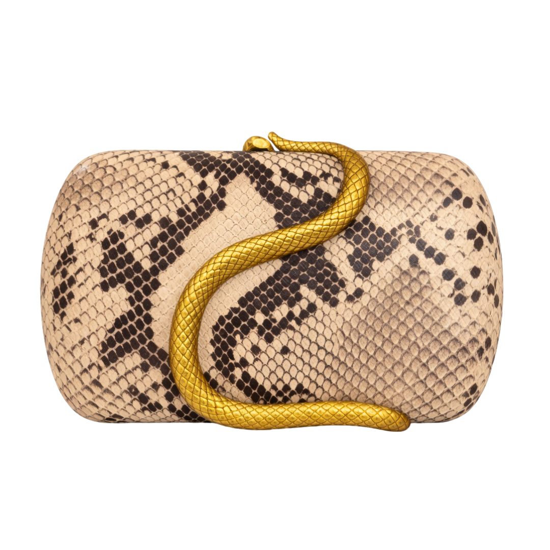 Snake Pattern Clutch PU Leather Evening Purse Crossbody Shoulder Bag