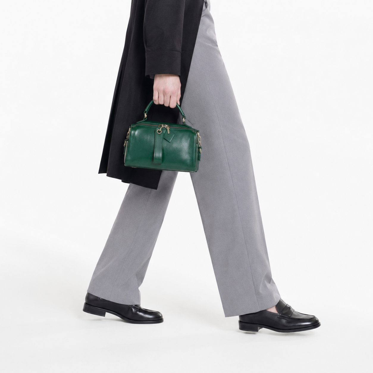 Veg-Tanned Leather Structured Satchel  Crossbody Work Bag
