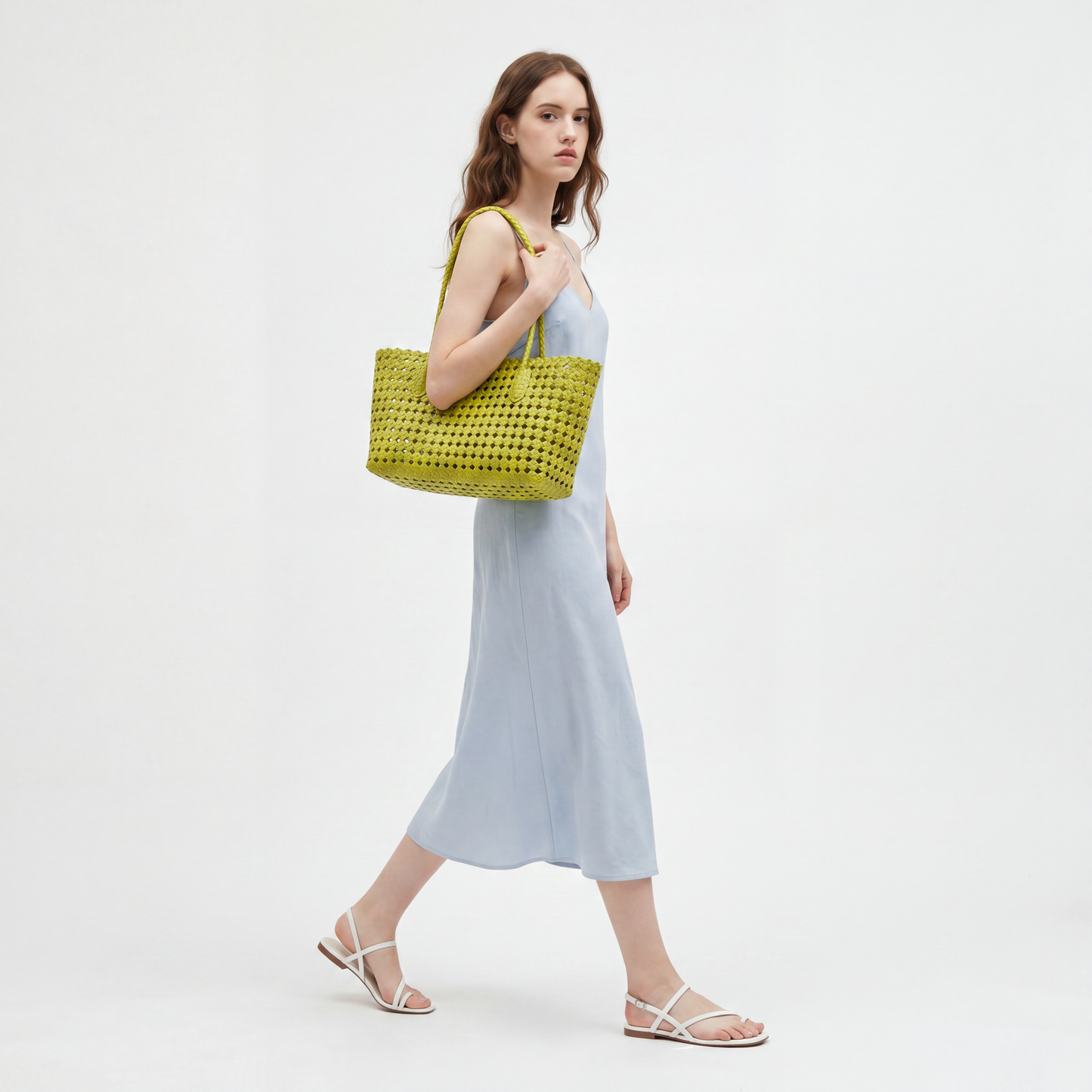 Quilted Lattice Tote Large Capacity Pouch Set Casual Shoulder Bag