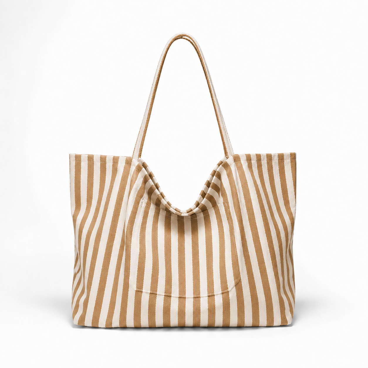 Large Canvas Striped Tote Bag Lightweight Travel Shopper