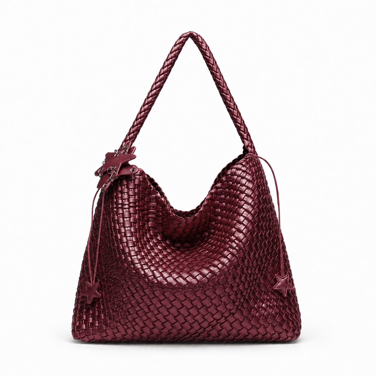 Metallic Woven Tote Bag Large Commuter Shoulder Purse