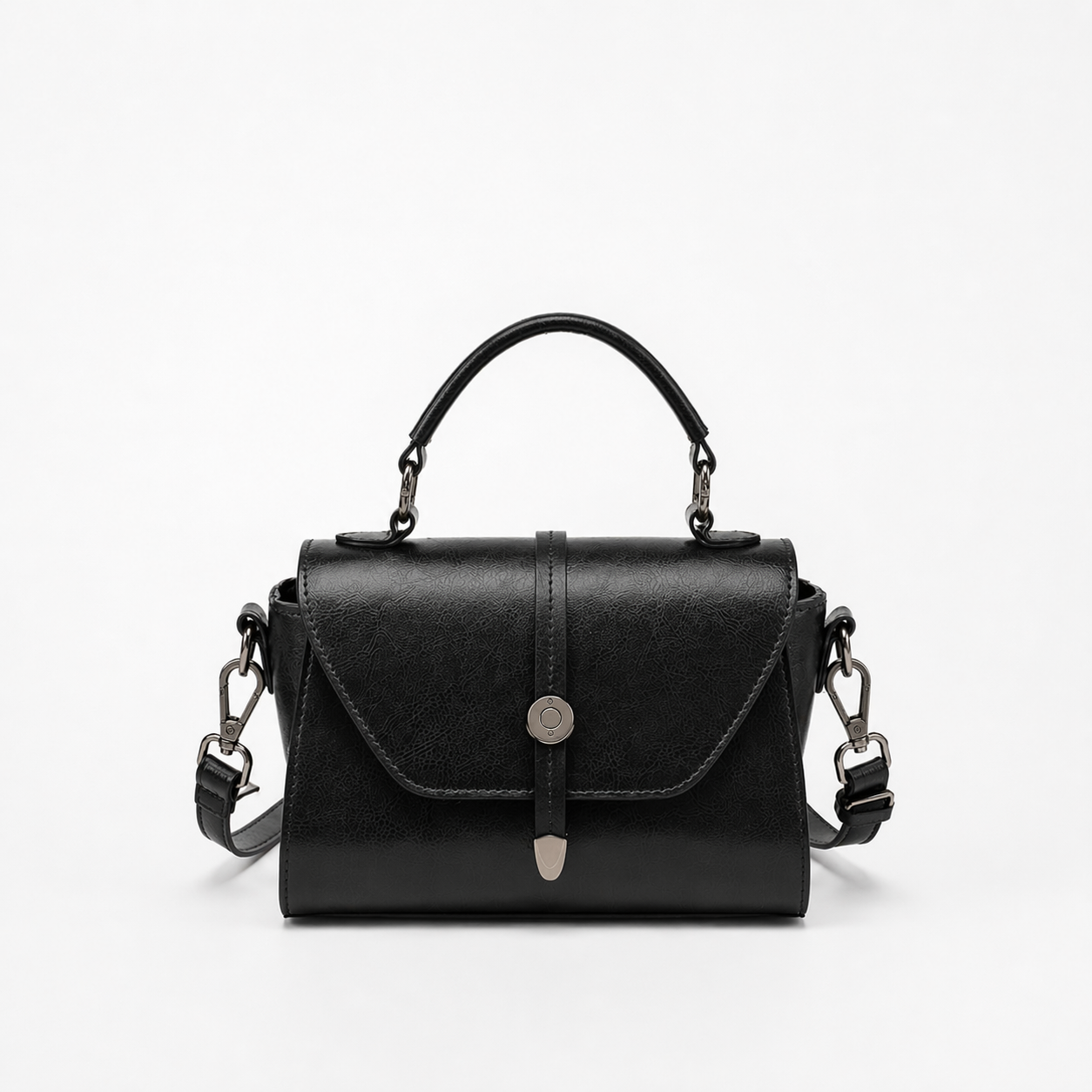 Genuine Leather Vintage Top Handle Bag Retro Crossbody Satchel