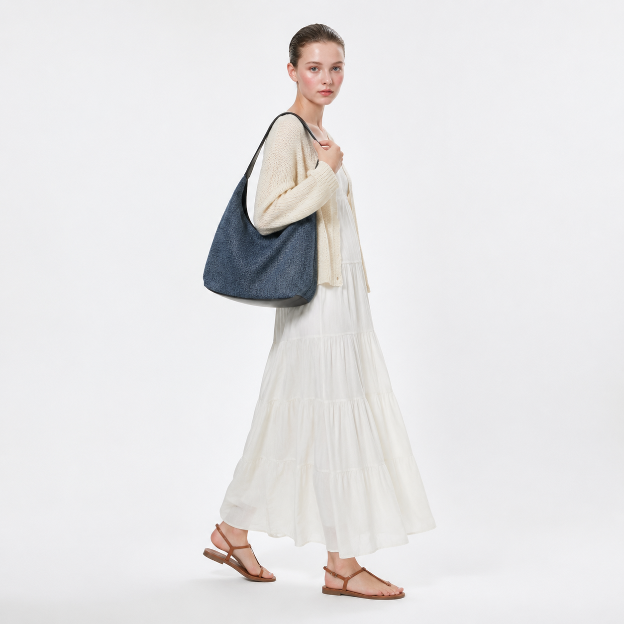 Large Denim Tote Bag Vintage Everyday Shoulder Purse