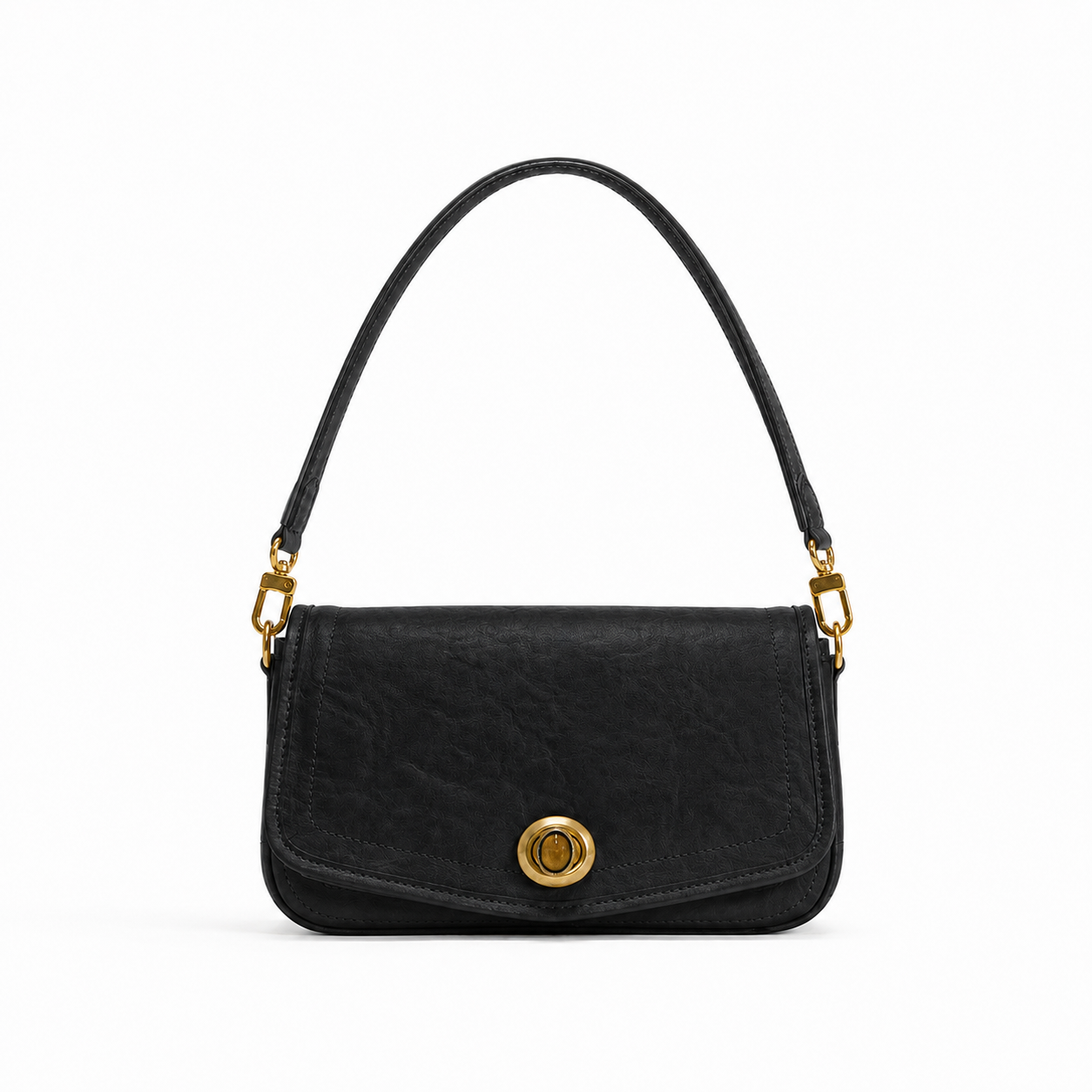 Genuine Leather Vintage Flap Bag Underarm Shoulder Purse