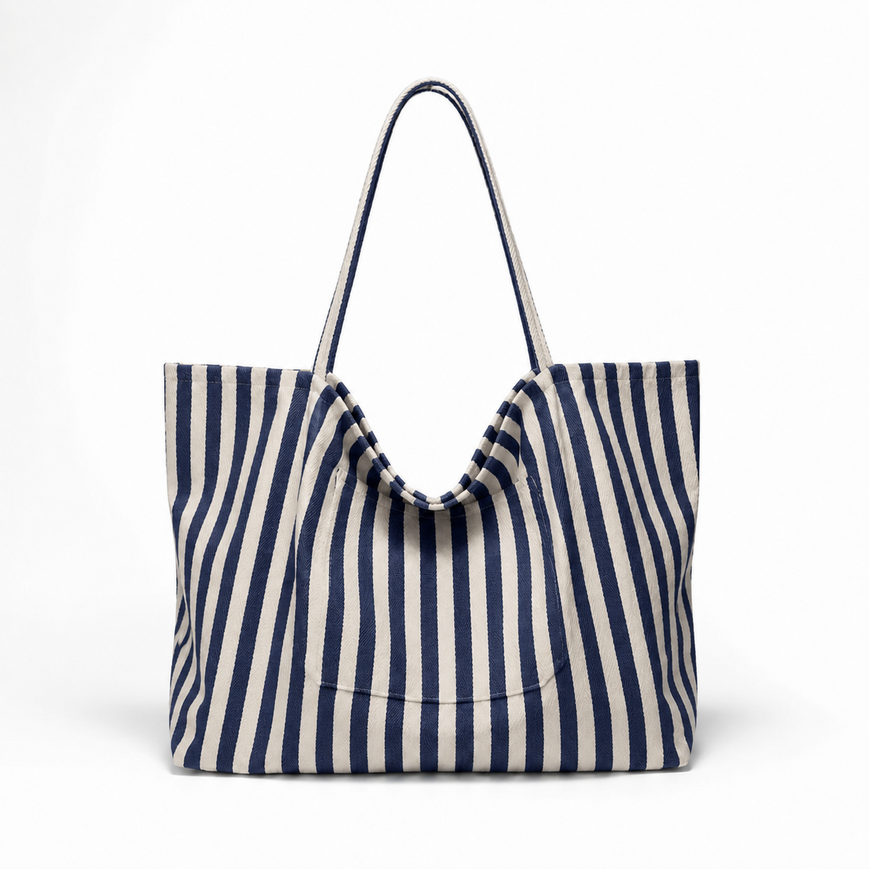 Large Canvas Striped Tote Bag Lightweight Travel Shopper