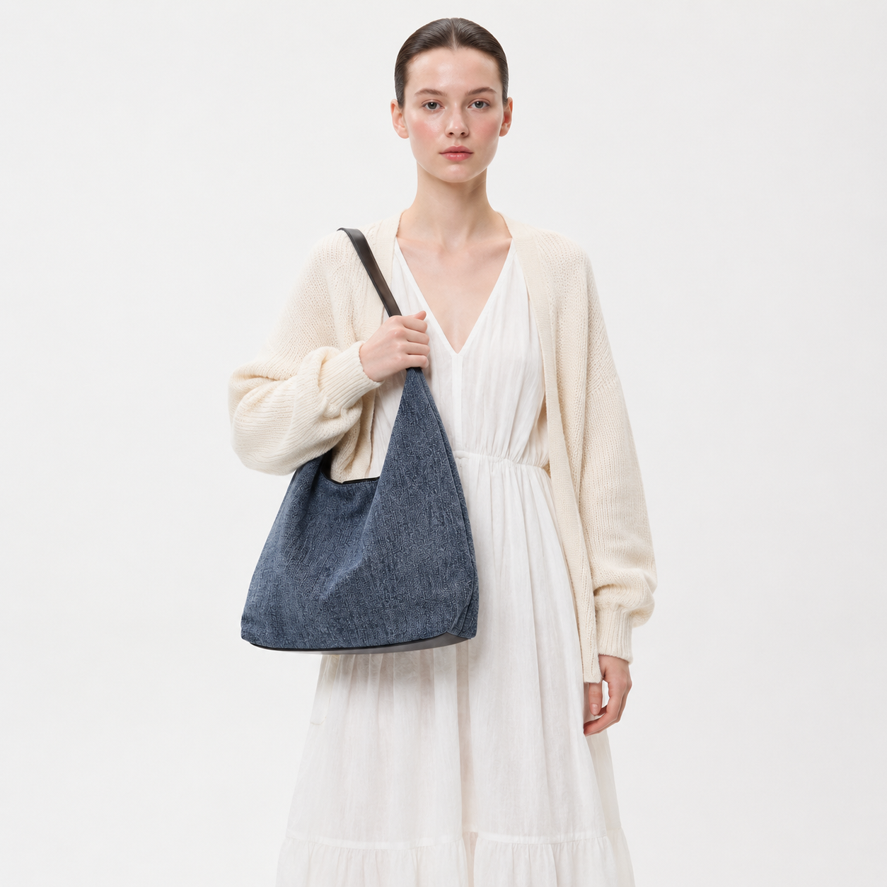 Large Denim Tote Bag Vintage Everyday Shoulder Purse