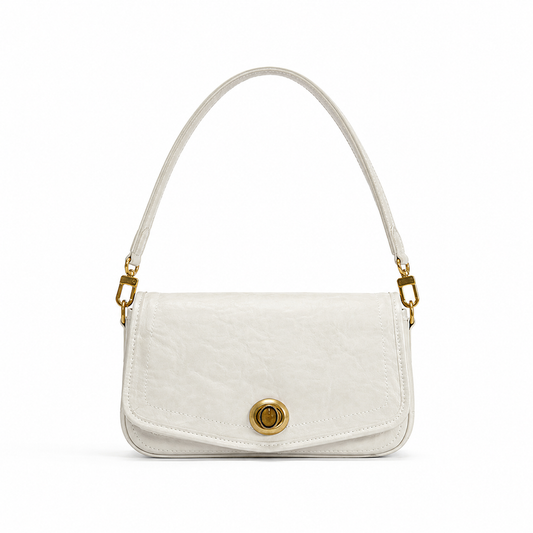 Genuine Leather Vintage Flap Bag Underarm Shoulder Purse